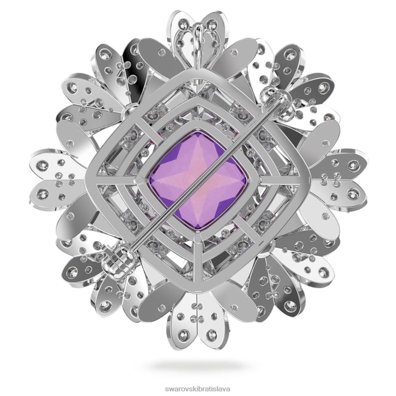 večný kvetinový prívesok a brošňa kvetina, ružová, povrchová úprava zmiešaný kov B8ZNT336 Swarovski šperky
