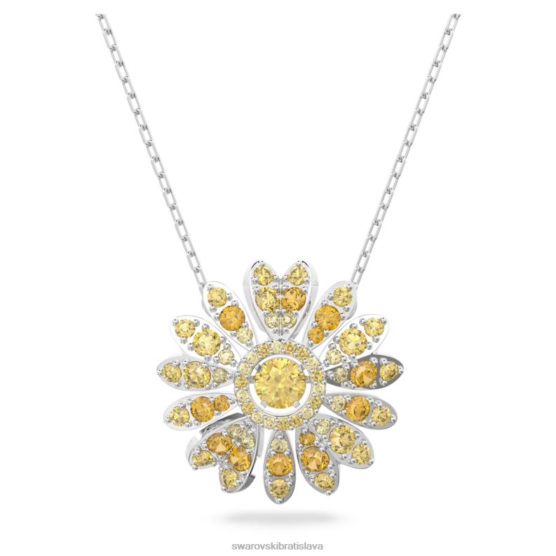 večný kvetinový prívesok kvet, žltý, rhodiovaný B8ZNT310 Swarovski šperky