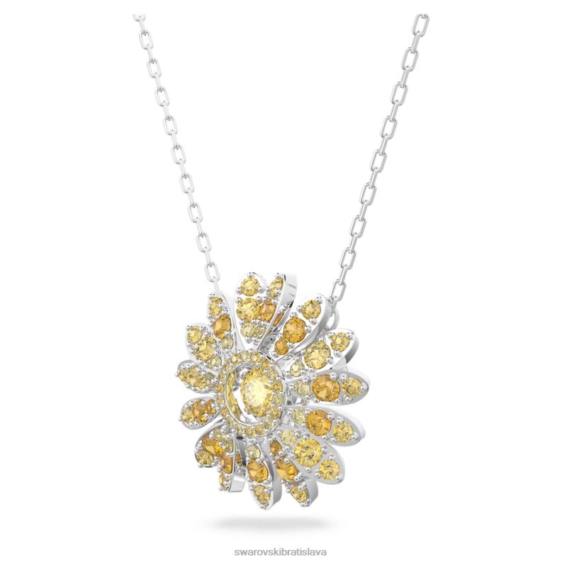 večný kvetinový prívesok kvet, žltý, rhodiovaný B8ZNT310 Swarovski šperky