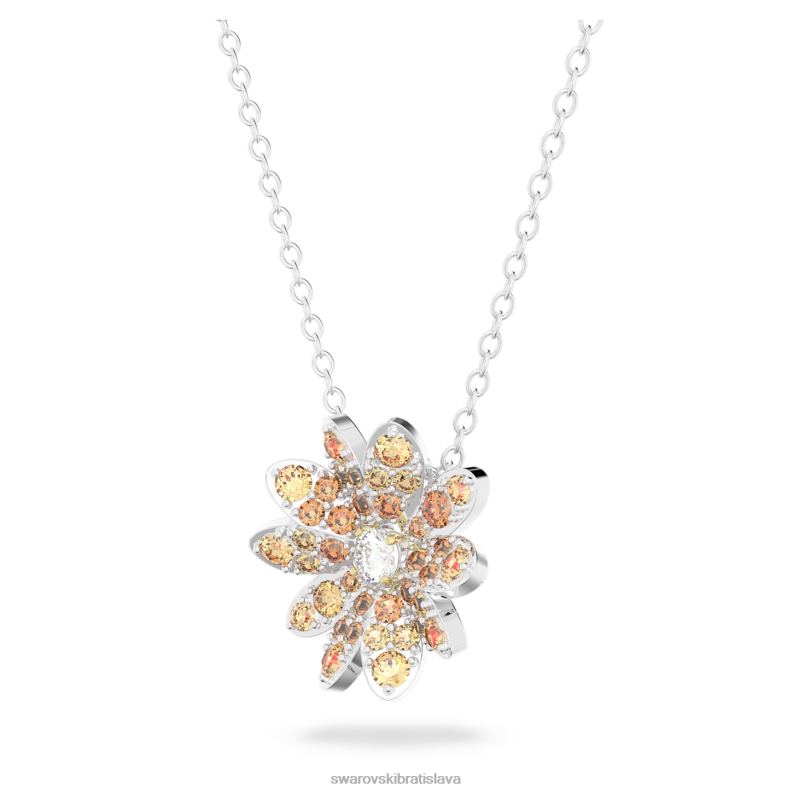 večný kvetinový prívesok kvetina, viacfarebná, povrchová úprava zmiešaný kov B8ZNT311 Swarovski šperky