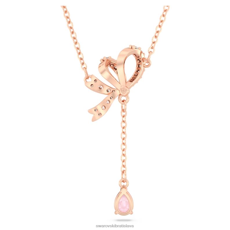 volta y prívesok mašľa, ružová, pozlátená ružovým zlatom B8ZNT247 Swarovski šperky