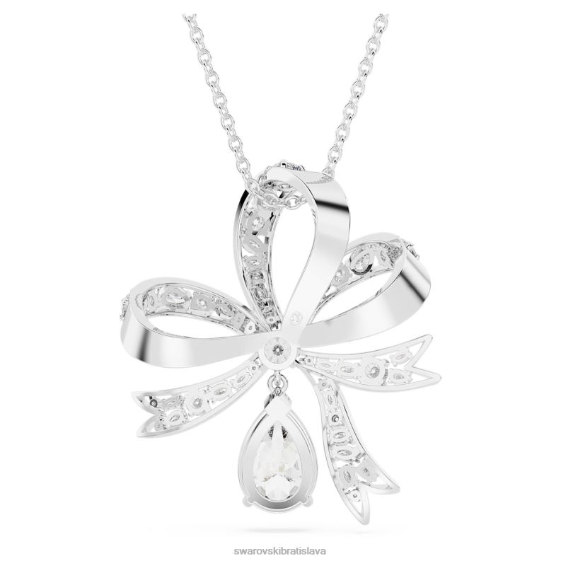 voltový prívesok mašlička, biela, rhodiovaná B8ZNT249 Swarovski šperky