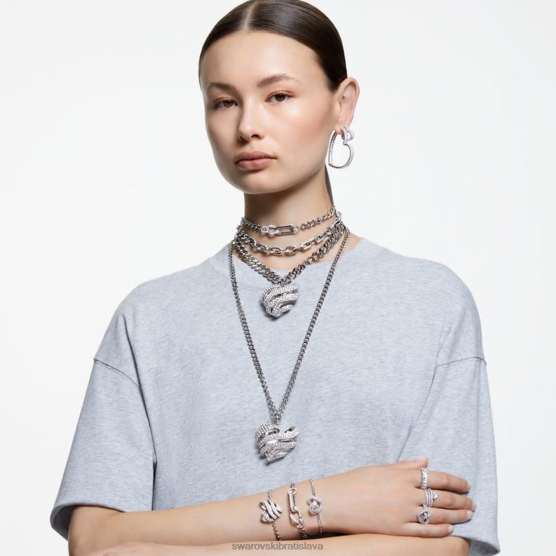voltový prívesok srdce, biele, rhodiované B8ZNT262 Swarovski šperky