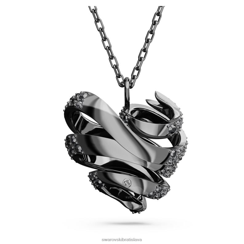 voltový prívesok srdce, čierne, potiahnuté ruténiom B8ZNT210 Swarovski šperky