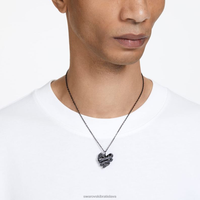 voltový prívesok srdce, čierne, potiahnuté ruténiom B8ZNT210 Swarovski šperky