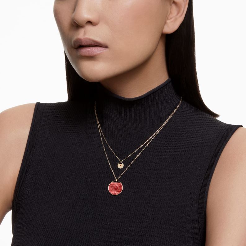 zázvorový vrstvený prívesok červená, pozlátená B8ZNT308 Swarovski šperky