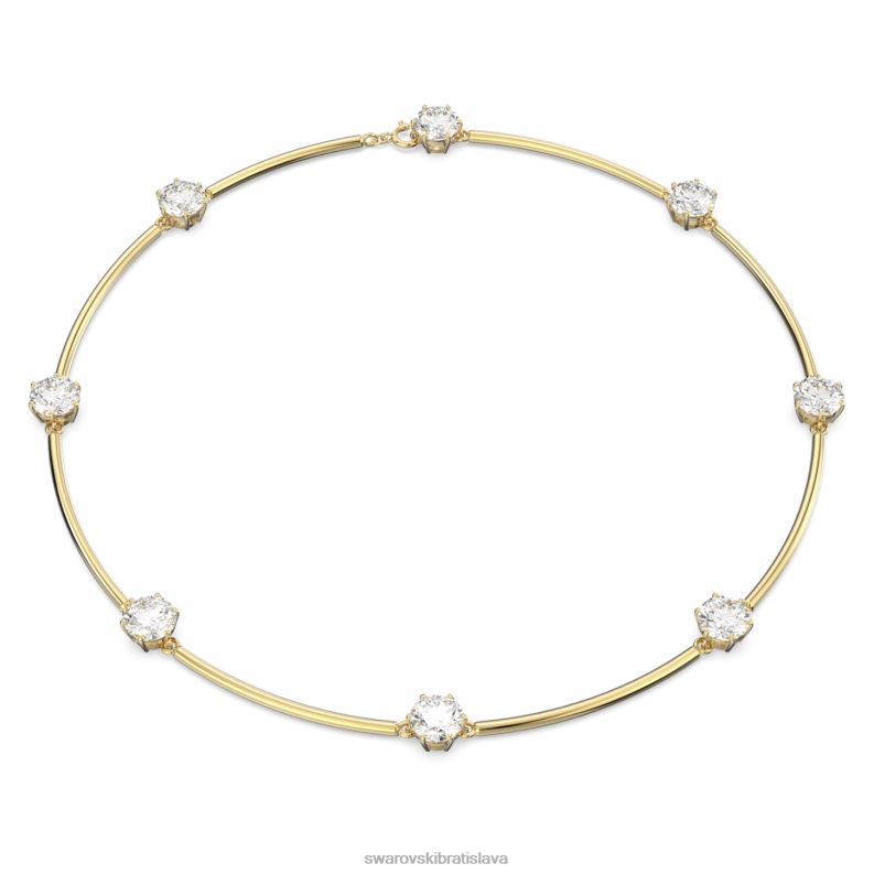 constella choker okrúhly výbrus, biely, lesklý pozlátený B8ZNT353 Swarovski šperky