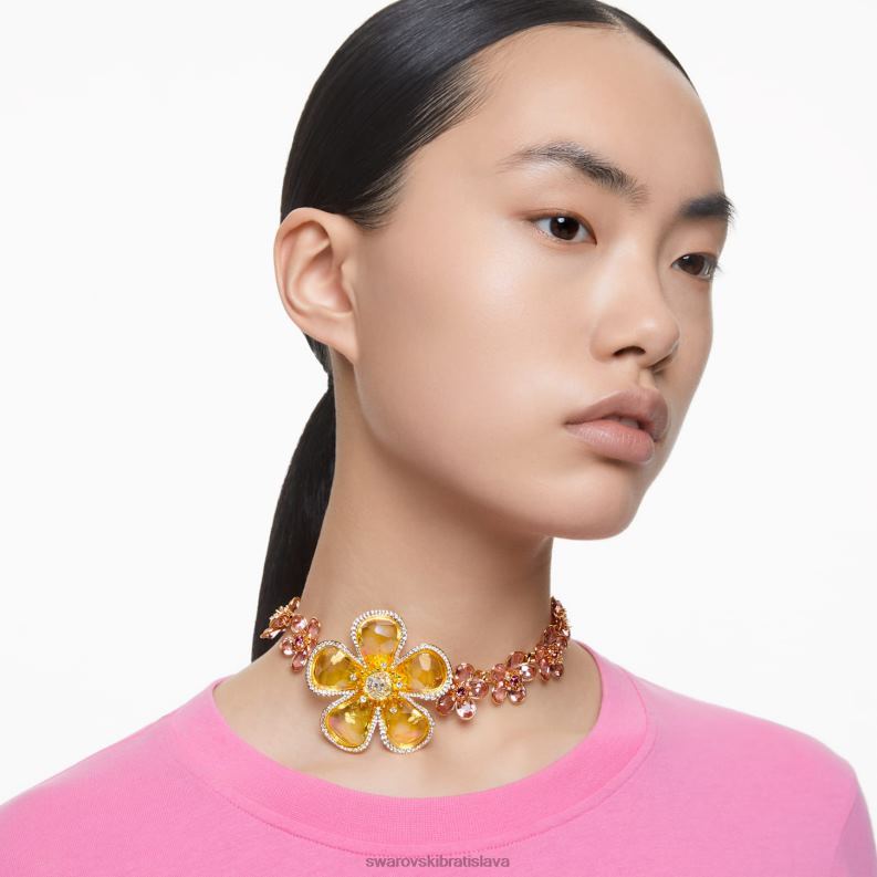 florere choker kvet, viacfarebný, pozlátený B8ZNT364 Swarovski šperky