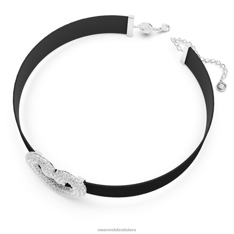 jeden choker srdce, biele, rhodiované B8ZNT354 Swarovski šperky