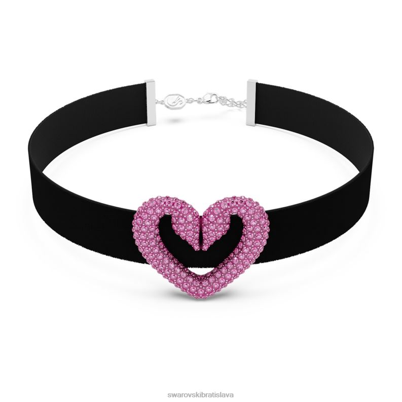 jeden choker srdce, ružové, rhodiované B8ZNT357 Swarovski šperky