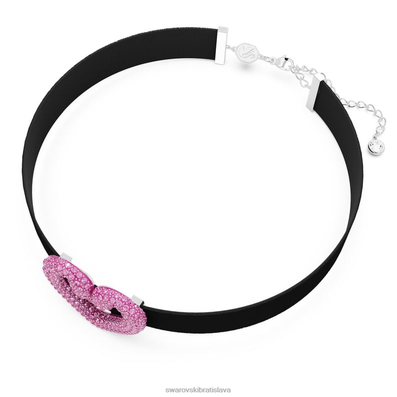 jeden choker srdce, ružové, rhodiované B8ZNT357 Swarovski šperky