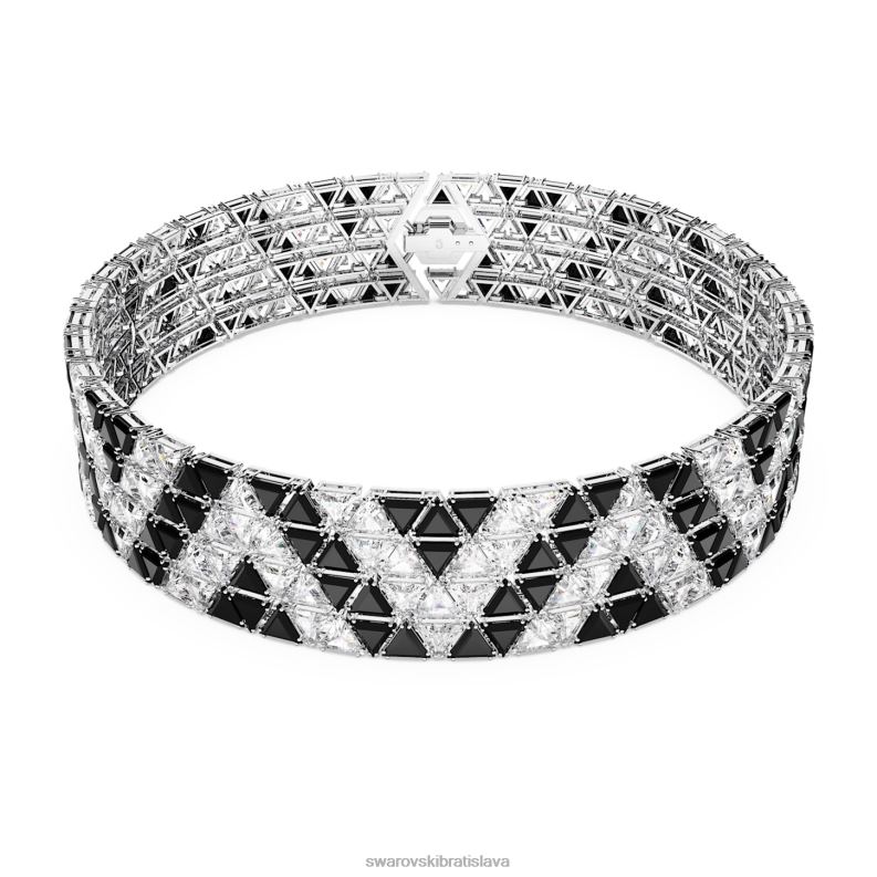 ortyxový tlmič trojuholníkový strih, čierny, rhodiovaný B8ZNT359 Swarovski šperky