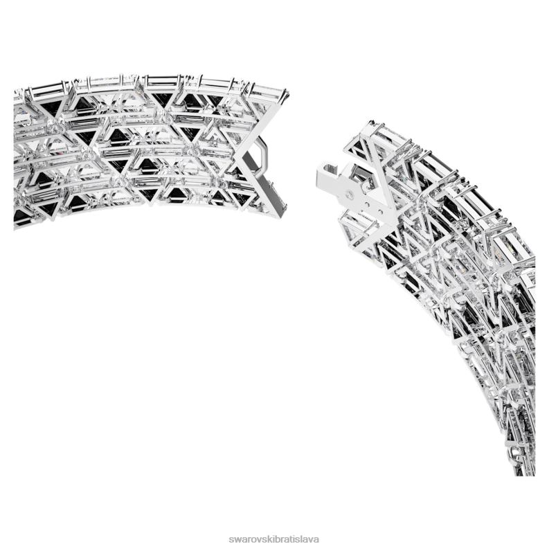 ortyxový tlmič trojuholníkový strih, čierny, rhodiovaný B8ZNT359 Swarovski šperky