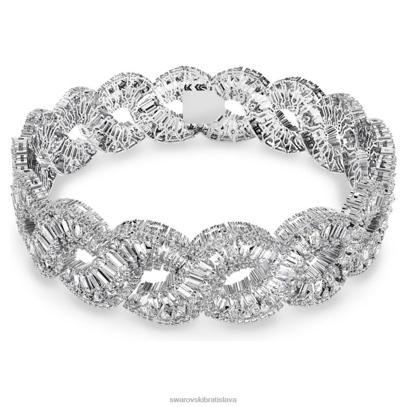 tlmivka hyperboly zmiešané strihy, vlnité, biele, rhodiované B8ZNT349 Swarovski šperky