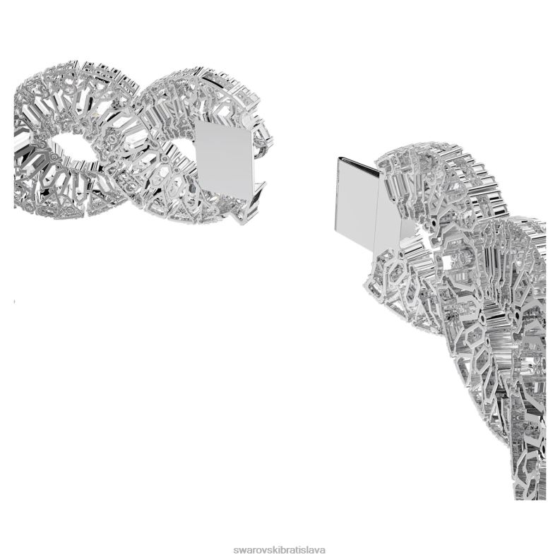 tlmivka hyperboly zmiešané strihy, vlnité, biele, rhodiované B8ZNT349 Swarovski šperky