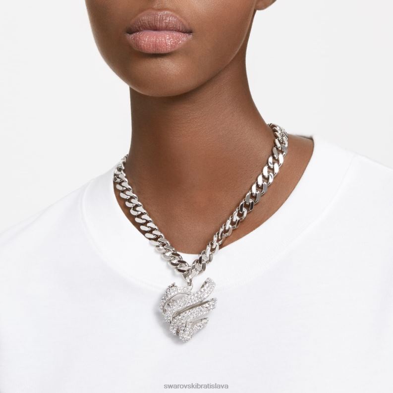 volta tlmivka srdce, biele, rhodiované B8ZNT369 Swarovski šperky