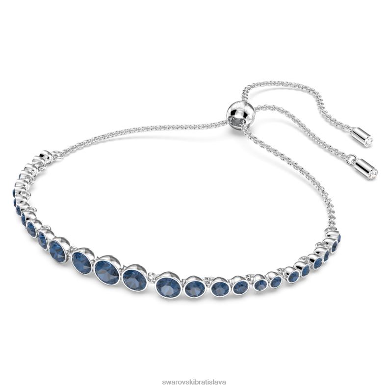 emily náramok zmiešané okrúhle výbrusy, modrá, rhodiované B8ZNT479 Swarovski šperky