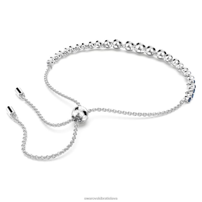 emily náramok zmiešané okrúhle výbrusy, modrá, rhodiované B8ZNT479 Swarovski šperky