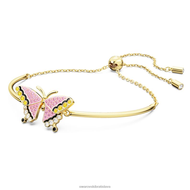 idylický náramok motýľ, viacfarebný, pozlátený B8ZNT516 Swarovski šperky