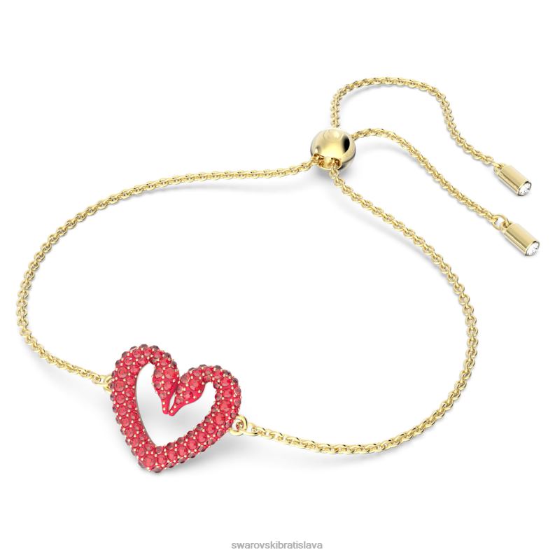 jeden náramok srdce, červené, pozlátené B8ZNT490 Swarovski šperky