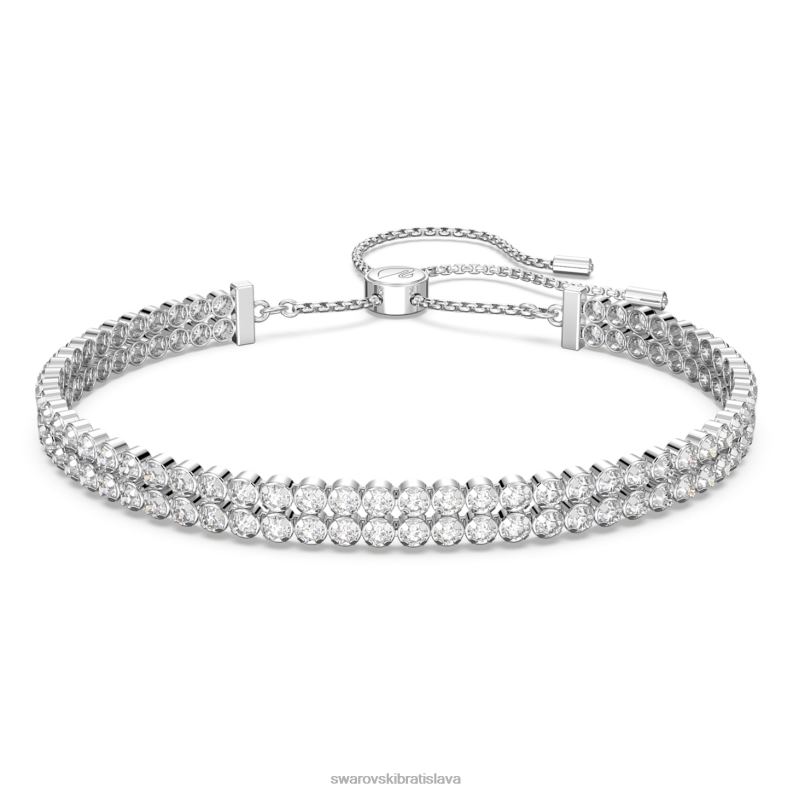 jemný náramok okrúhly výbrus, biely, rhodiovaný B8ZNT474 Swarovski šperky
