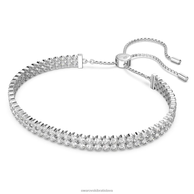 jemný náramok okrúhly výbrus, biely, rhodiovaný B8ZNT474 Swarovski šperky