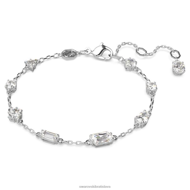 mesmera náramok zmiešané strihy, rozptýlené prevedenie, biela, rhodiované B8ZNT519 Swarovski šperky