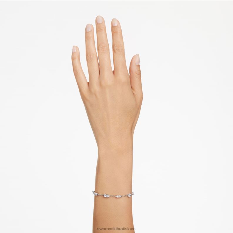 mesmera náramok zmiešané strihy, rozptýlené prevedenie, biela, rhodiované B8ZNT519 Swarovski šperky