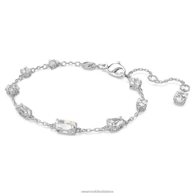 mesmera náramok zmiešané strihy, rozptýlené prevedenie, biela, rhodiované B8ZNT519 Swarovski šperky