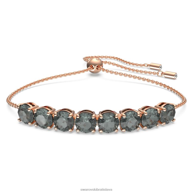 náramok exalta okrúhly strih, čierna, pozlátená ružovým zlatom B8ZNT536 Swarovski šperky