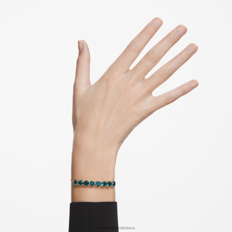 náramok exalta okrúhly strih, zelená, pozlátená B8ZNT537 Swarovski šperky