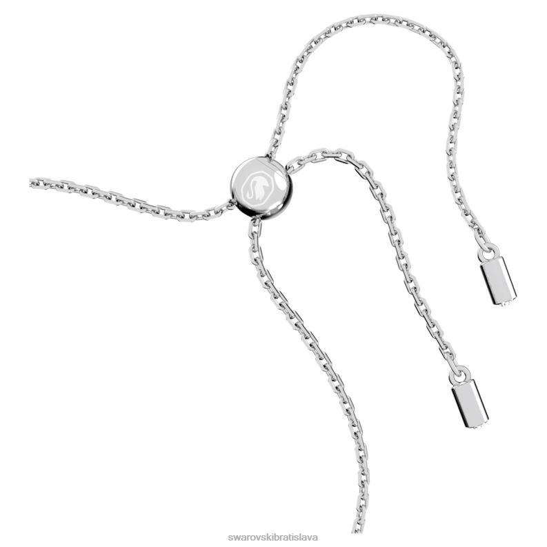 náramok gema zmiešané rezy, kvet, biela, rhodiované B8ZNT495 Swarovski šperky