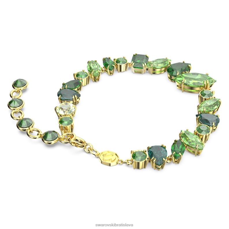 náramok gema zmiešané strihy, zelené, pozlátené B8ZNT534 Swarovski šperky