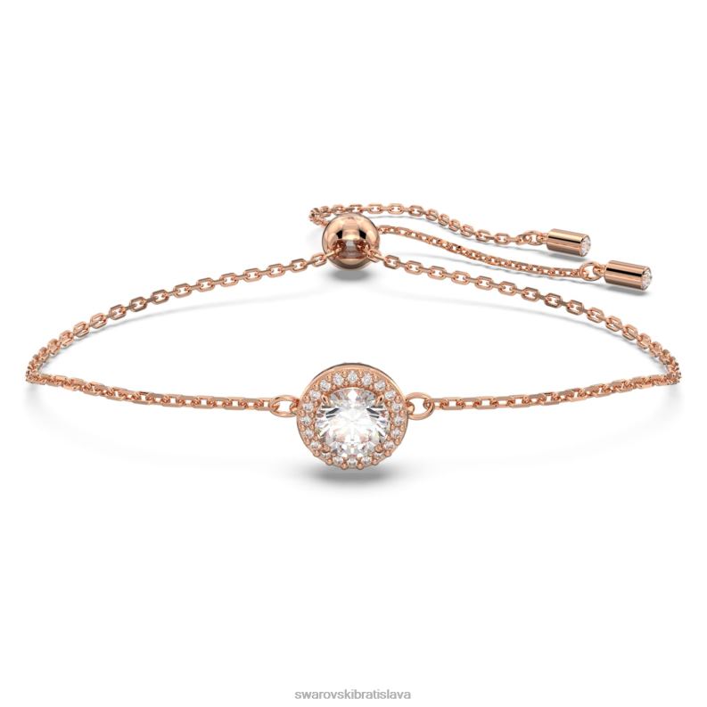 náramok súhvezdia okrúhly výbrus, biely, pozlátený ružovým zlatom B8ZNT491 Swarovski šperky