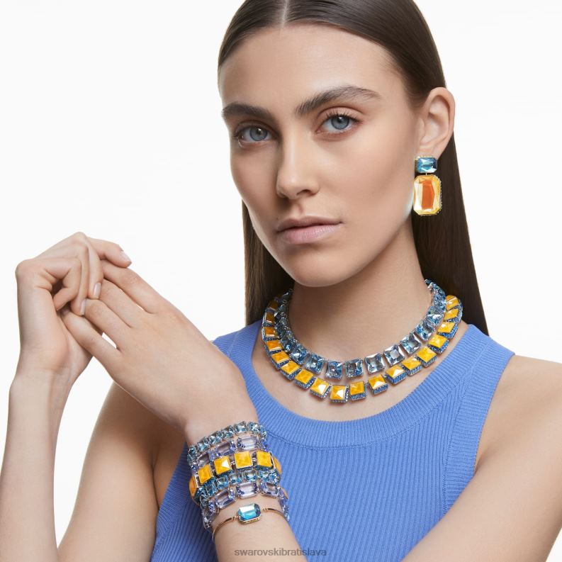 orbita náramok magnetické zatváranie, štvorcový strih, viacfarebné, rhodiované B8ZNT541 Swarovski šperky