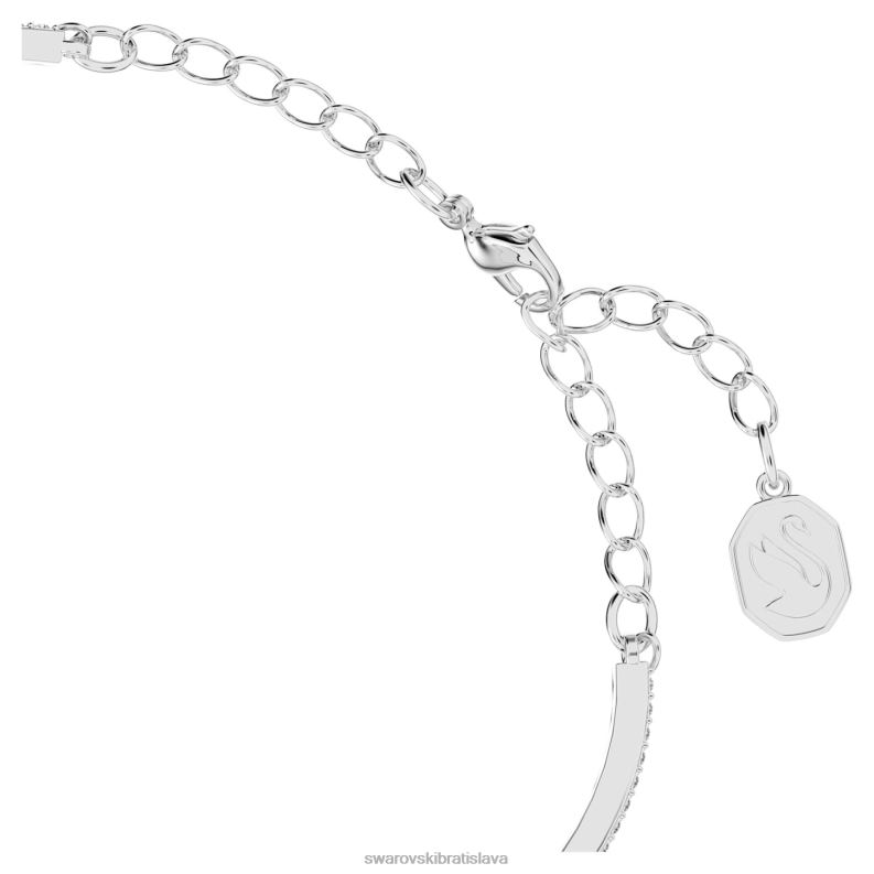 ortyxový náramok trojuholníkový rez, dlažba, biela, rhodiovaná B8ZNT487 Swarovski šperky