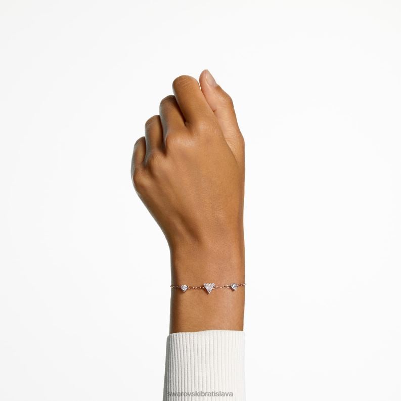 ortyxový náramok trojuholníkový strih, biely, pozlátený ružovým zlatom B8ZNT530 Swarovski šperky