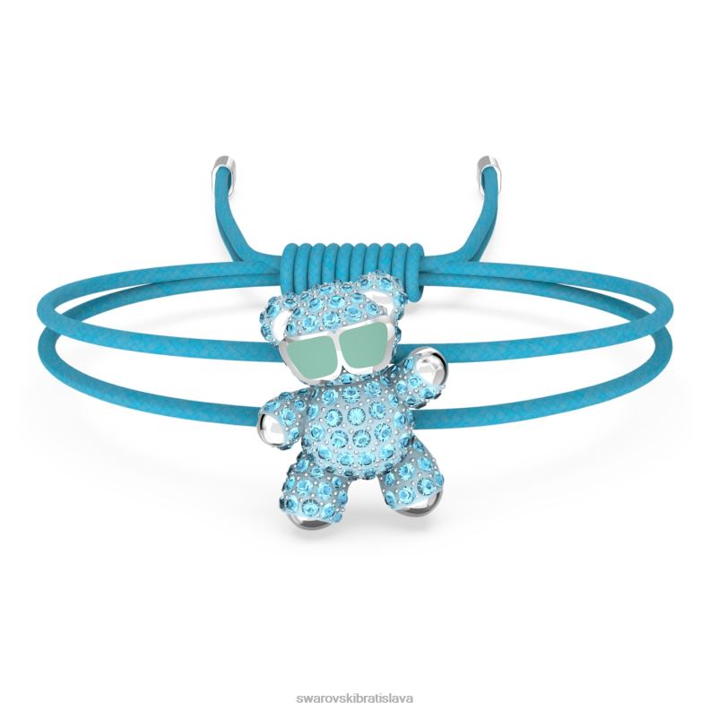 plyšový náramok medveď, modrý, rhodiovaný B8ZNT538 Swarovski šperky