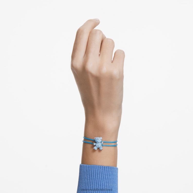 plyšový náramok medveď, modrý, rhodiovaný B8ZNT538 Swarovski šperky