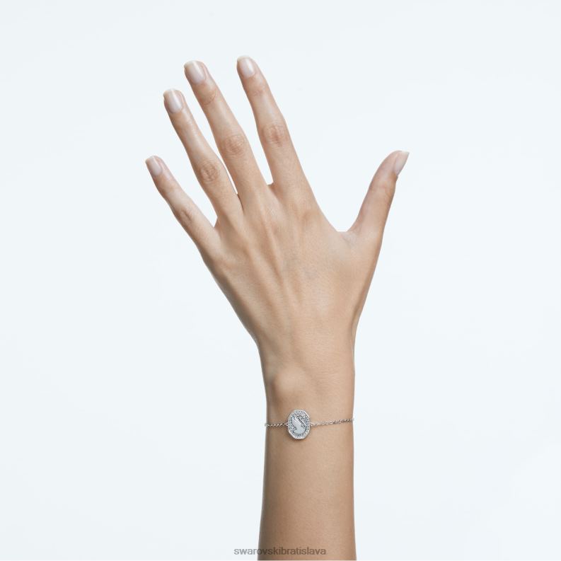 signum náramok labuť, biela, rhodiovaná B8ZNT526 Swarovski šperky