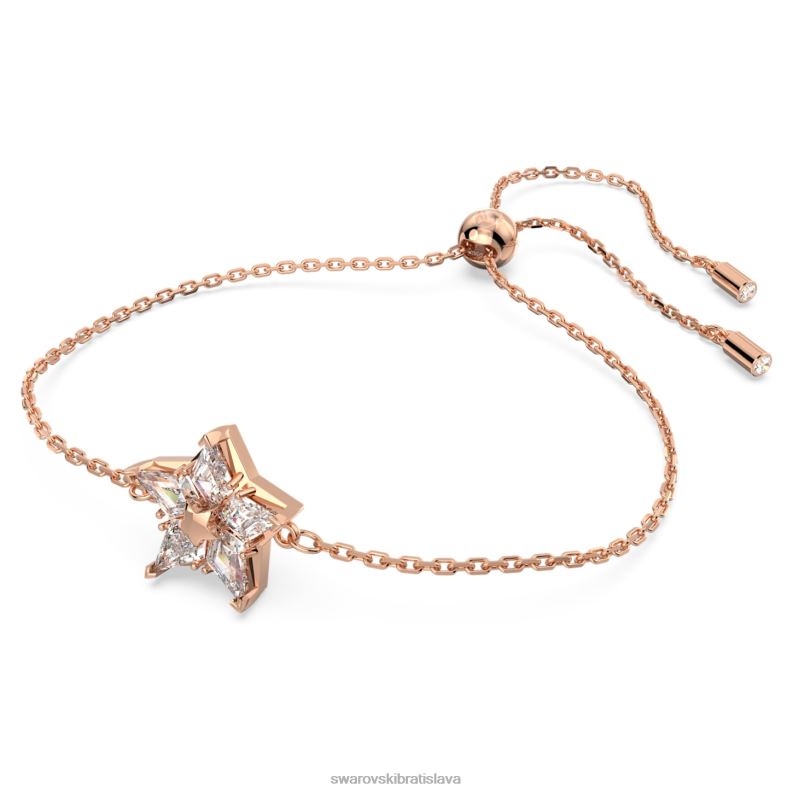 stellový náramok kite strih, hviezdicový, biely, pozlátený ružovým zlatom B8ZNT533 Swarovski šperky