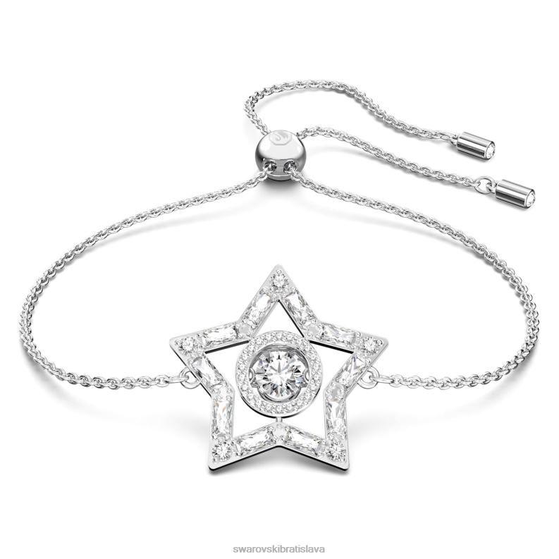 stellový náramok zmiešané rezy, hviezdicové, biele, rhodiované B8ZNT513 Swarovski šperky