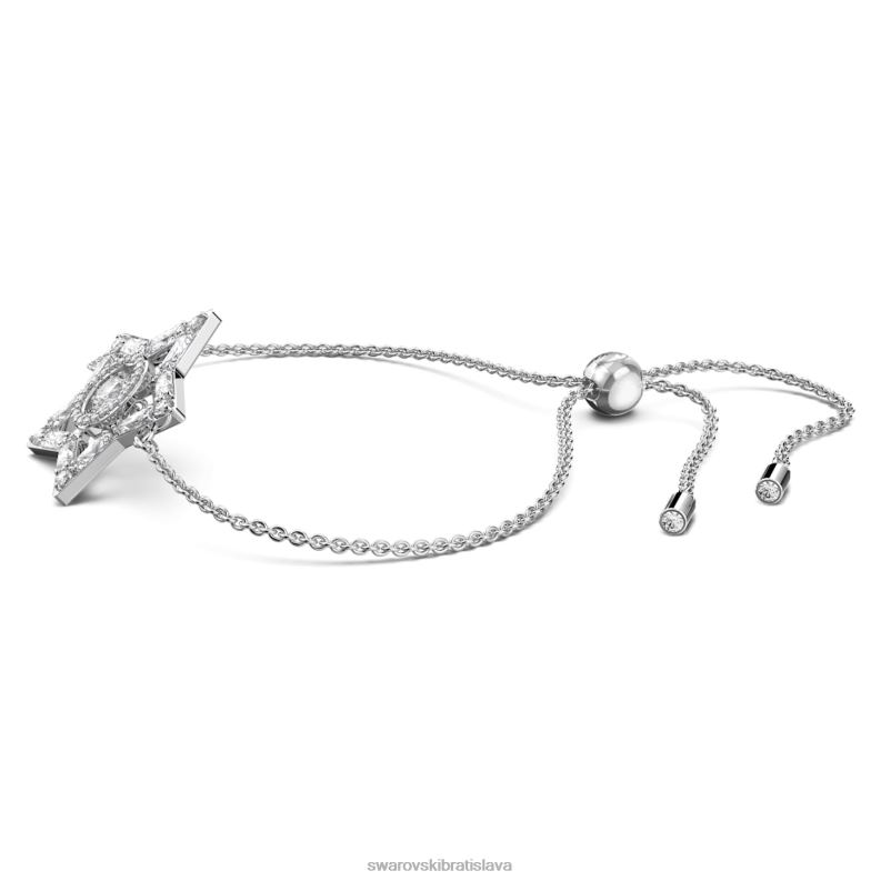 stellový náramok zmiešané rezy, hviezdicové, biele, rhodiované B8ZNT513 Swarovski šperky