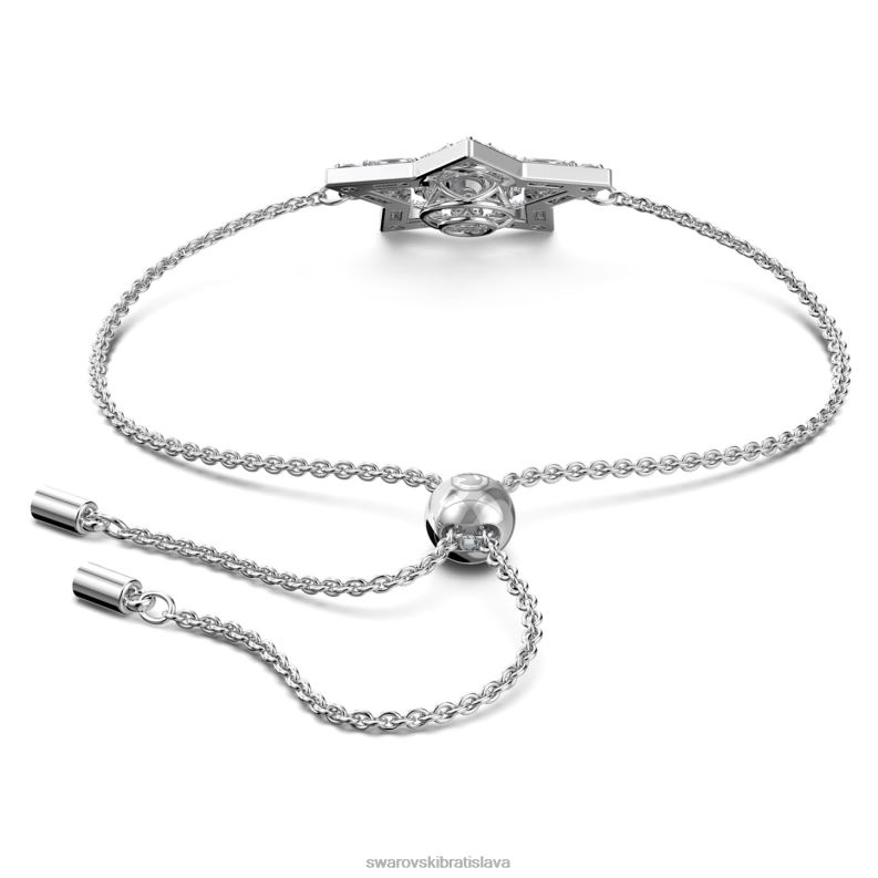 stellový náramok zmiešané rezy, hviezdicové, biele, rhodiované B8ZNT513 Swarovski šperky