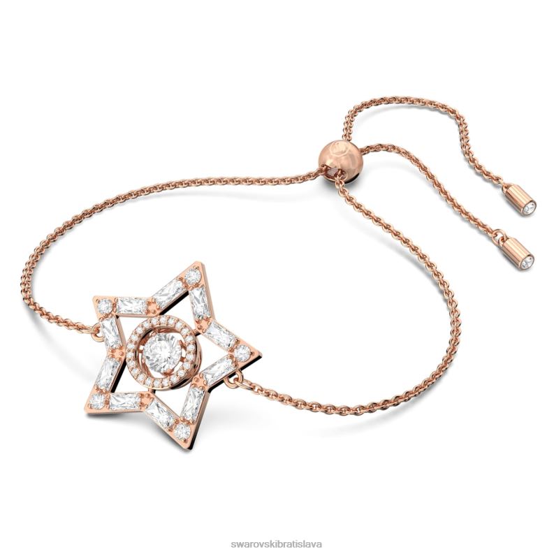 stellový náramok zmiešané strihy, hviezdicové, biele, pozlátené ružovým zlatom B8ZNT524 Swarovski šperky