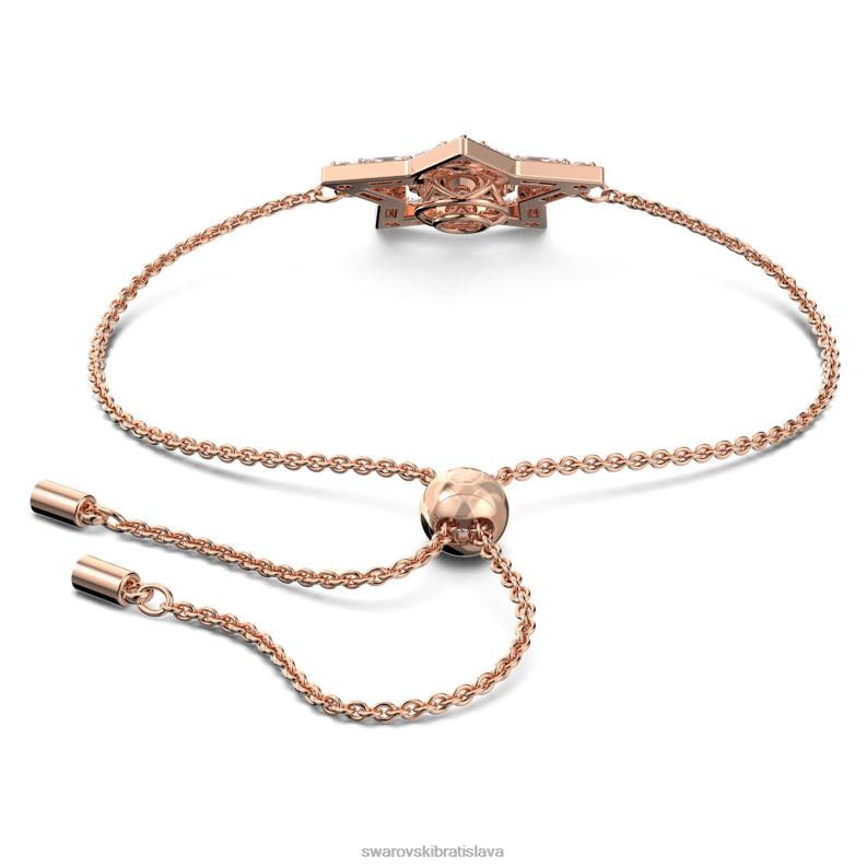 stellový náramok zmiešané strihy, hviezdicové, biele, pozlátené ružovým zlatom B8ZNT524 Swarovski šperky