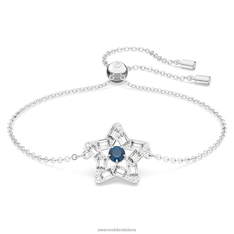 stellový náramok zmiešané strihy, hviezdicové, modré, rhodiované B8ZNT497 Swarovski šperky