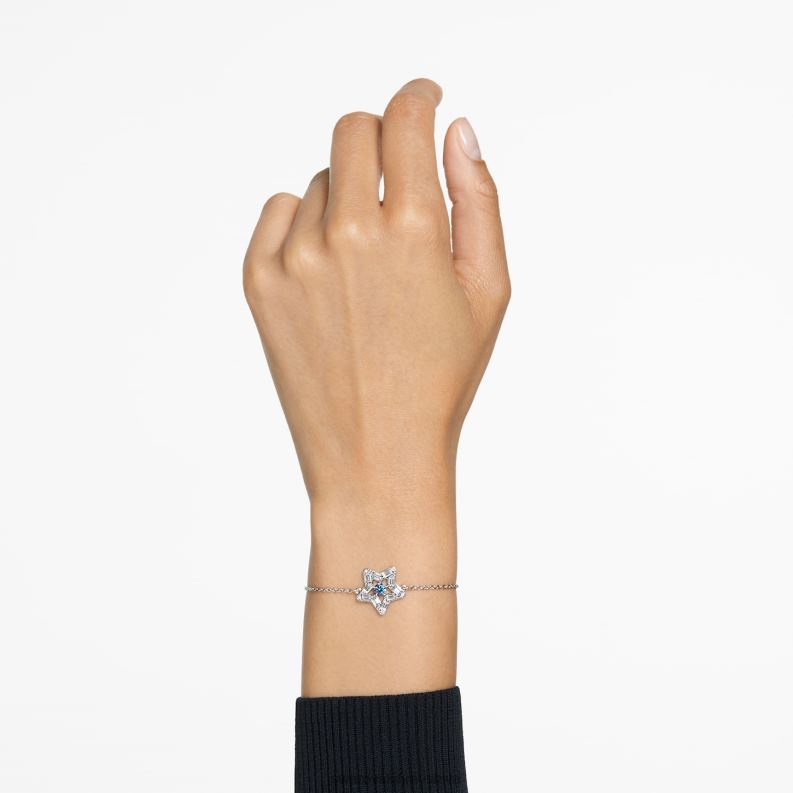 stellový náramok zmiešané strihy, hviezdicové, modré, rhodiované B8ZNT527 Swarovski šperky