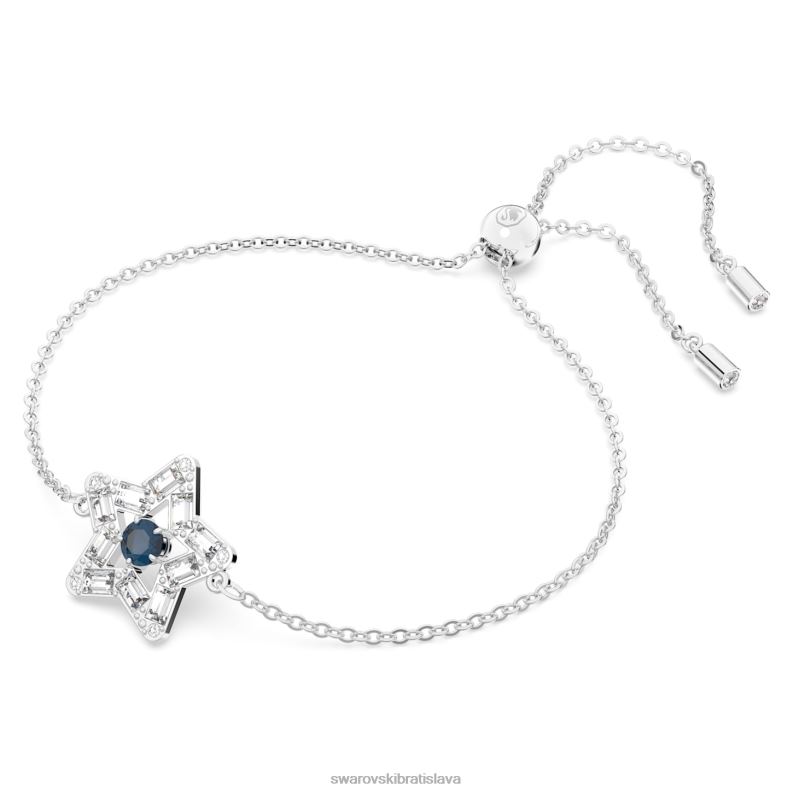 stellový náramok zmiešané strihy, hviezdicové, modré, rhodiované B8ZNT527 Swarovski šperky