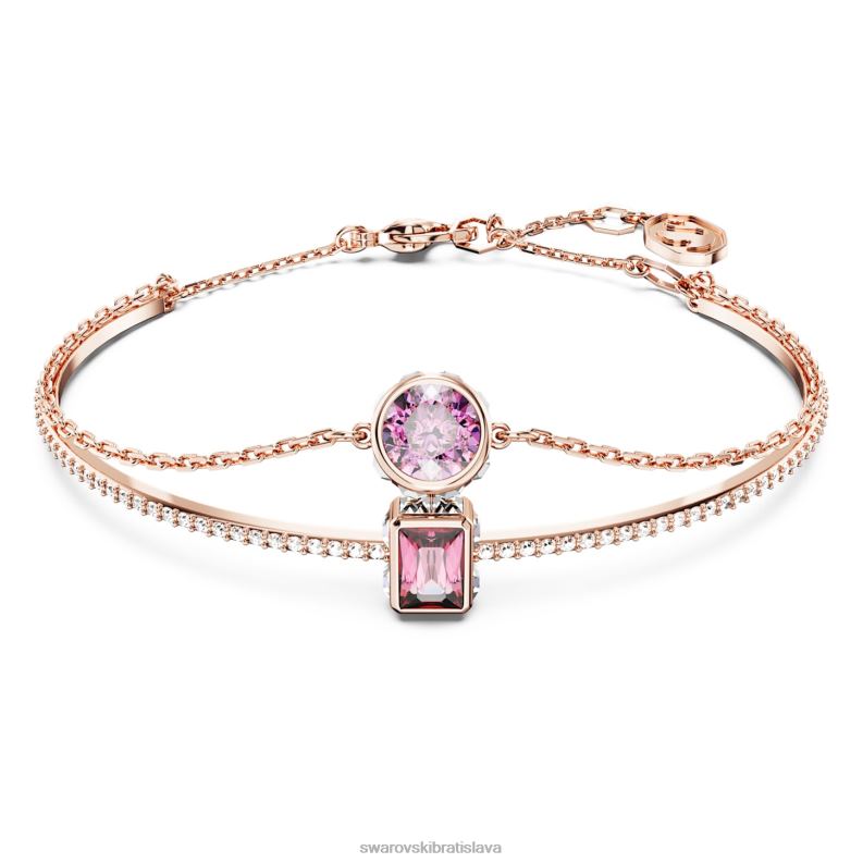 Stilla náramok zmiešané strihy, ružové, pozlátené ružovým zlatom B8ZNT634 Swarovski šperky